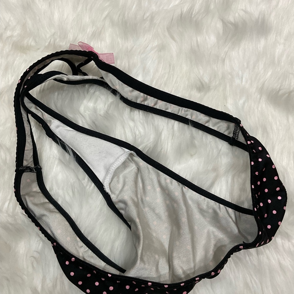 Sexy Little Things Victoria's Secret Black and Pink Polka Dot Panty - Picture 10 of 11
